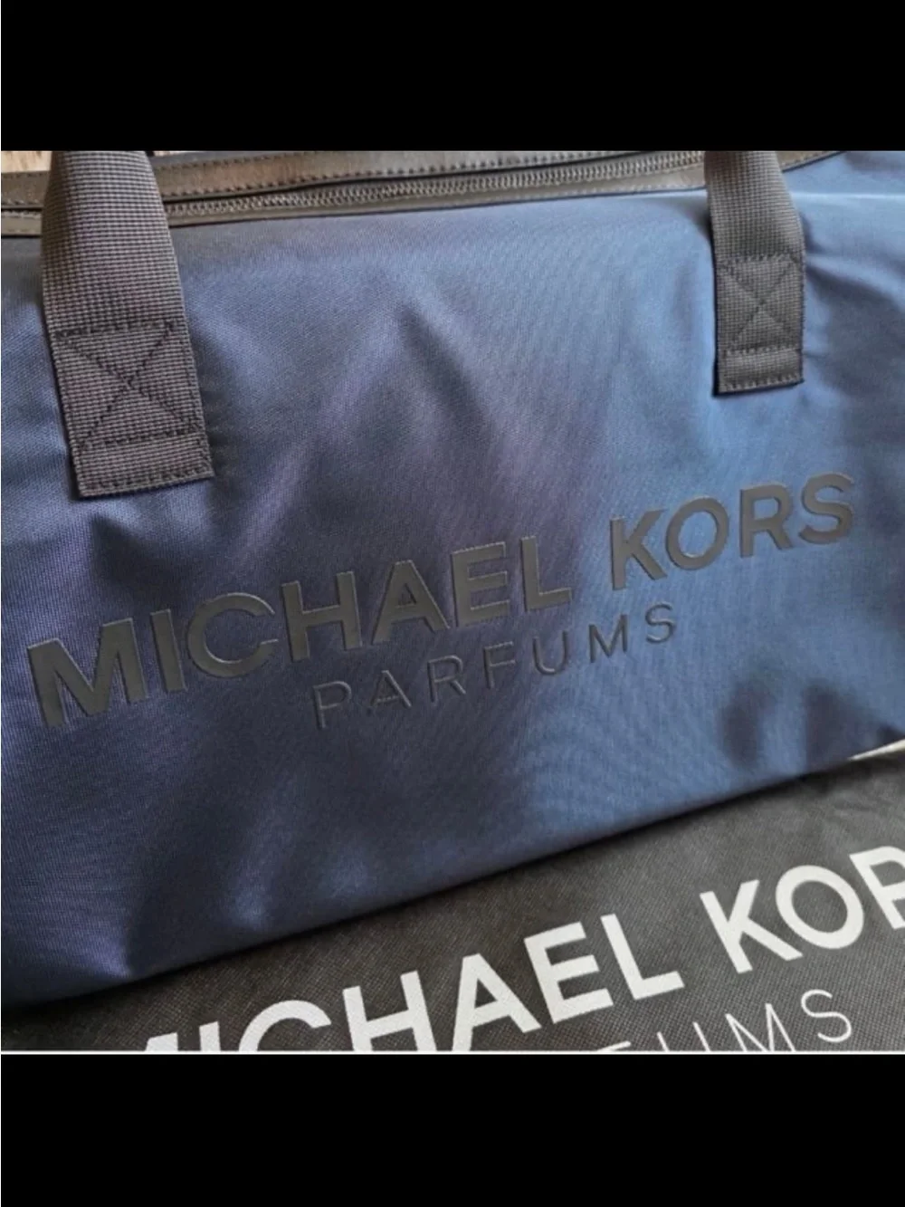Michael Kors Navy and Black Parfums Duffel